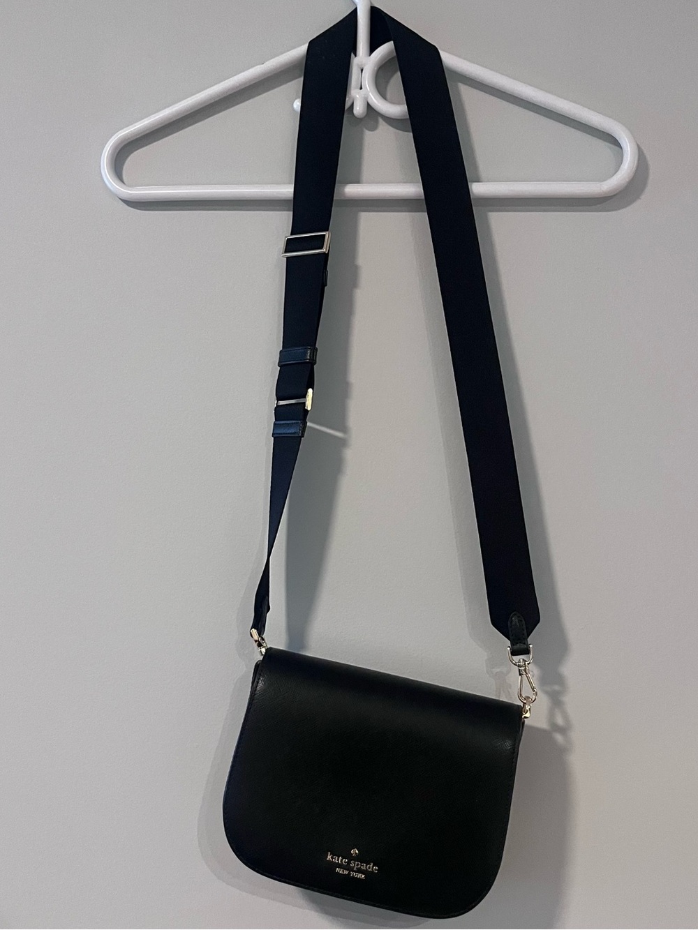 kate spade Black Leather Bag with Wide Strap